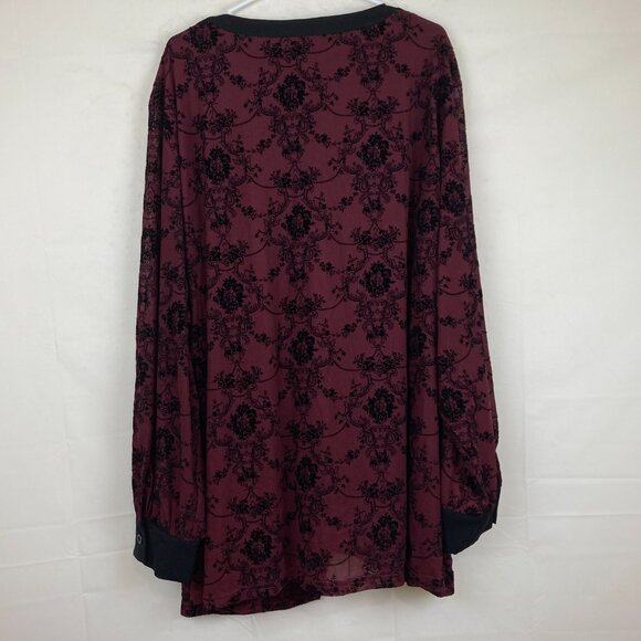 NWT Bloom Chic Womens Plus Sz 30/6X Dressy Button Front Long Sleeve Blouse Top - Picture 8 of 8